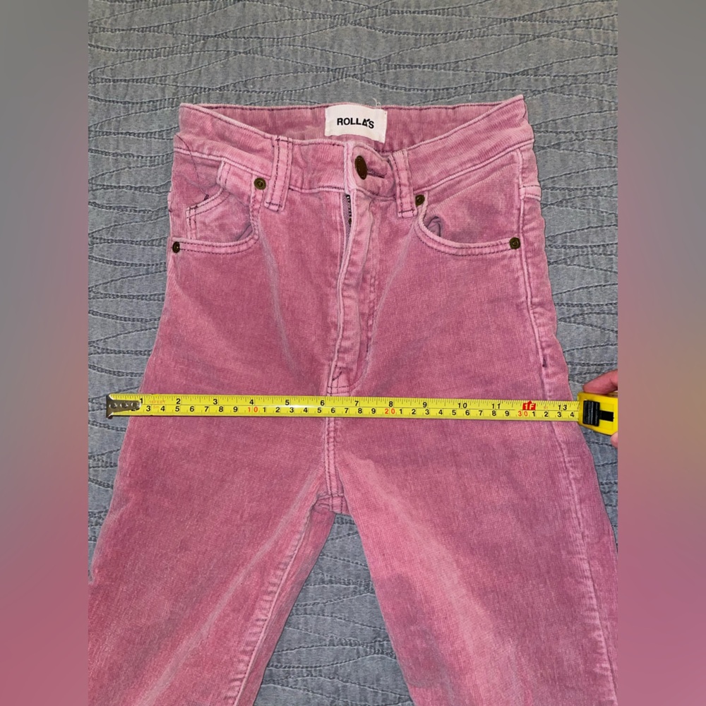ROLLA’S Eastcoast Baby Whale Corduroy Lilac Cord High rise Flare Pants Size 24 - Picture 15 of 16